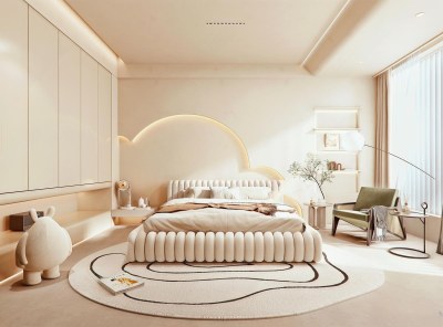 侘寂风卧室3D模型下载